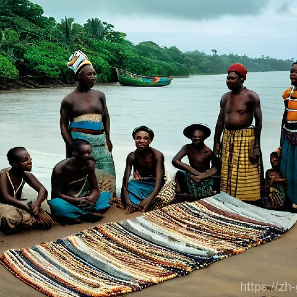 가봉 프랑스 식민지 시대 - **Image Prompt 1: The Dawn of Colonialism in Gabon**
A wide-angle, historically inspired paintin...