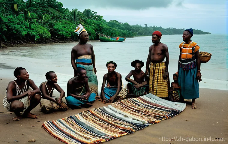 가봉 프랑스 식민지 시대 - **Image Prompt 1: The Dawn of Colonialism in Gabon**
    A wide-angle, historically inspired paintin...