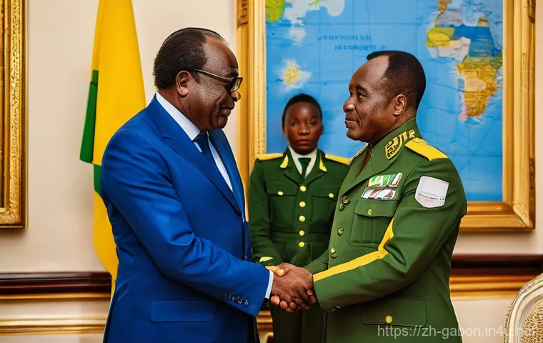 가봉 프랑스 식민지 시대 - **Image Prompt 1: The Dawn of Colonialism in Gabon**
A wide-angle, historically inspired paintin... 가봉 프랑스 식민지 시대 - **Image Prompt 1: The Dawn of Colonialism in Gabon**
A wide-angle, historically inspired paintin...